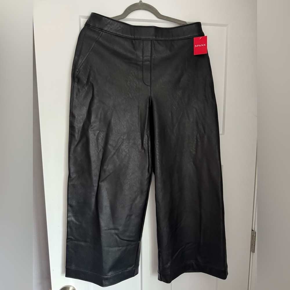 SPANX Wide Leg Faux Leather Culottes
